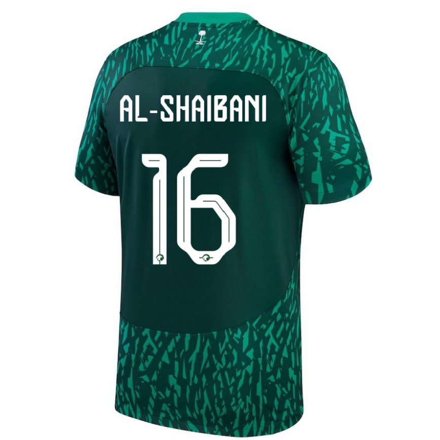 Niño Camiseta Arabia Saudita Asrar Al Shaibani #16 Verde Oscuro 2ª Equipación 22-24 México