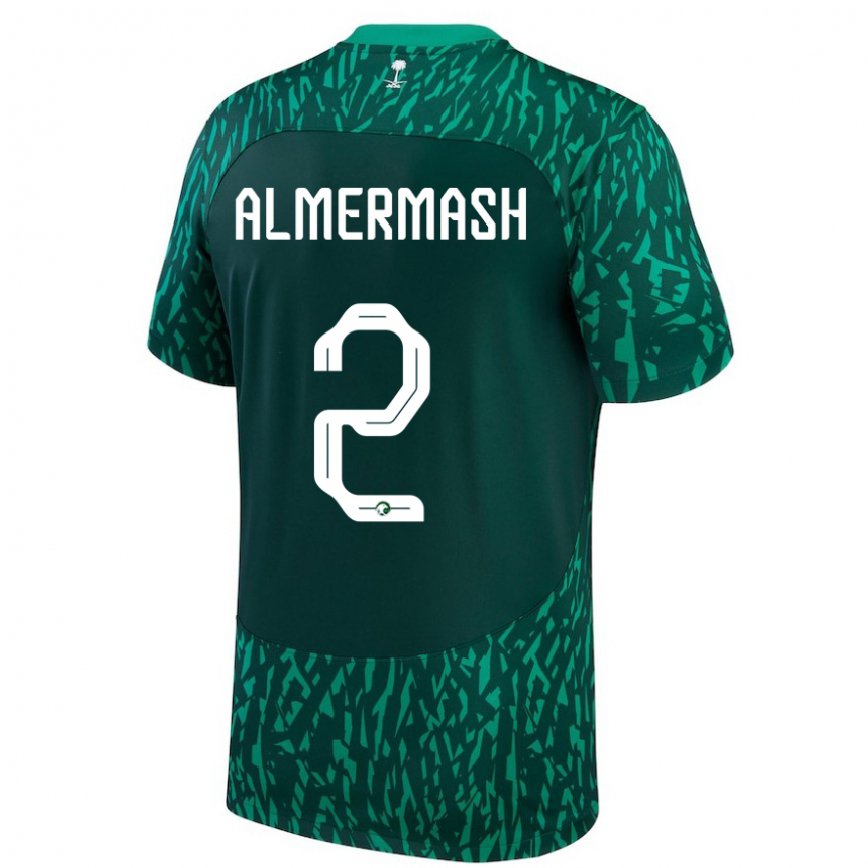 Niño Camiseta Arabia Saudita Oama Almermash #2 Verde Oscuro 2ª Equipación 22-24 México