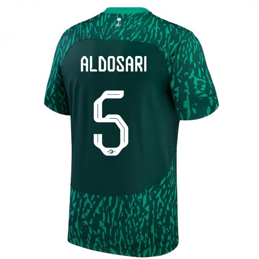 Niño Camiseta Arabia Saudita Mohammed Aldosari #5 Verde Oscuro 2ª Equipación 22-24 México