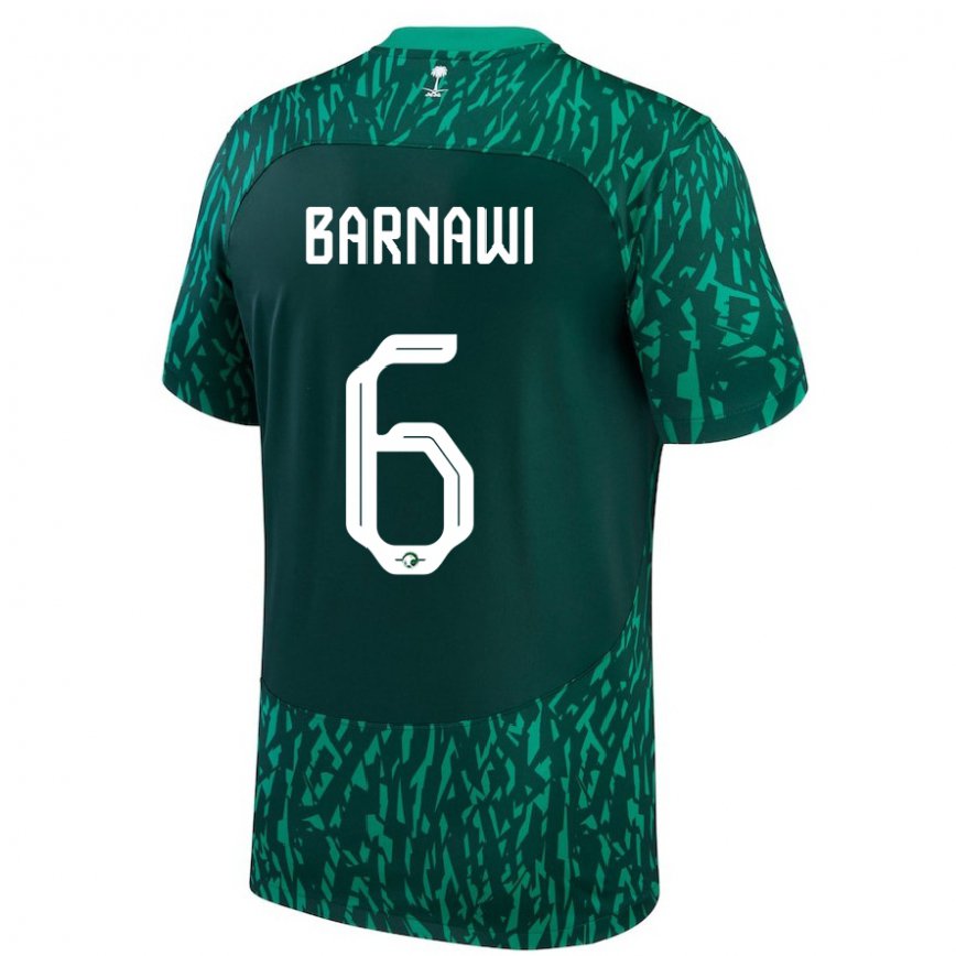 Niño Camiseta Arabia Saudita Mohammed Barnawi #6 Verde Oscuro 2ª Equipación 22-24 México