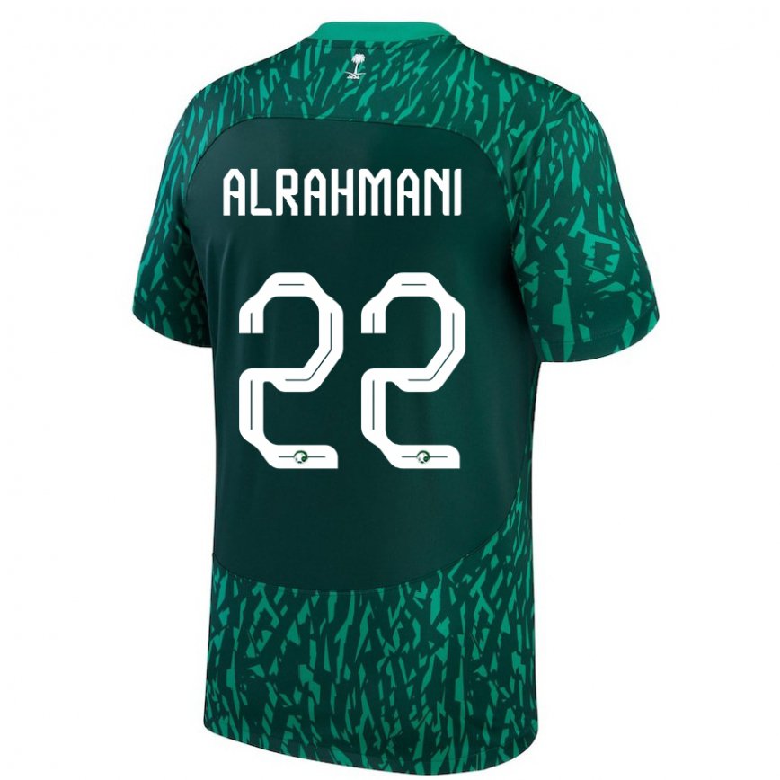 Niño Camiseta Arabia Saudita Saleh Alrahmani #22 Verde Oscuro 2ª Equipación 22-24 México