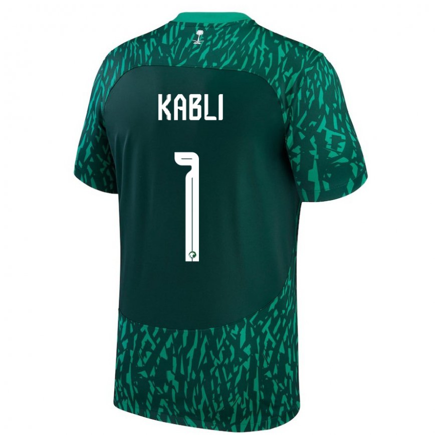 Niño Camiseta Arabia Saudita Bader Kabli #1 Verde Oscuro 2ª Equipación 22-24 México