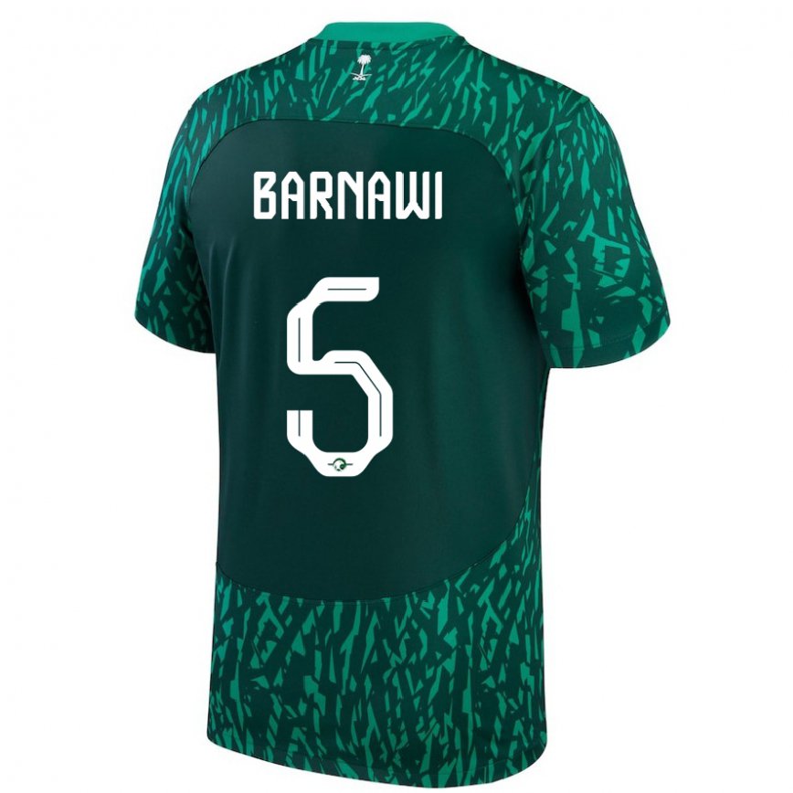 Niño Camiseta Arabia Saudita Abdulsalam Barnawi #5 Verde Oscuro 2ª Equipación 22-24 México