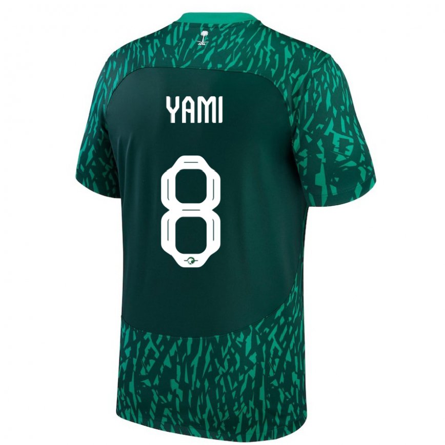 Niño Camiseta Arabia Saudita Riyadh Yami #8 Verde Oscuro 2ª Equipación 22-24 México