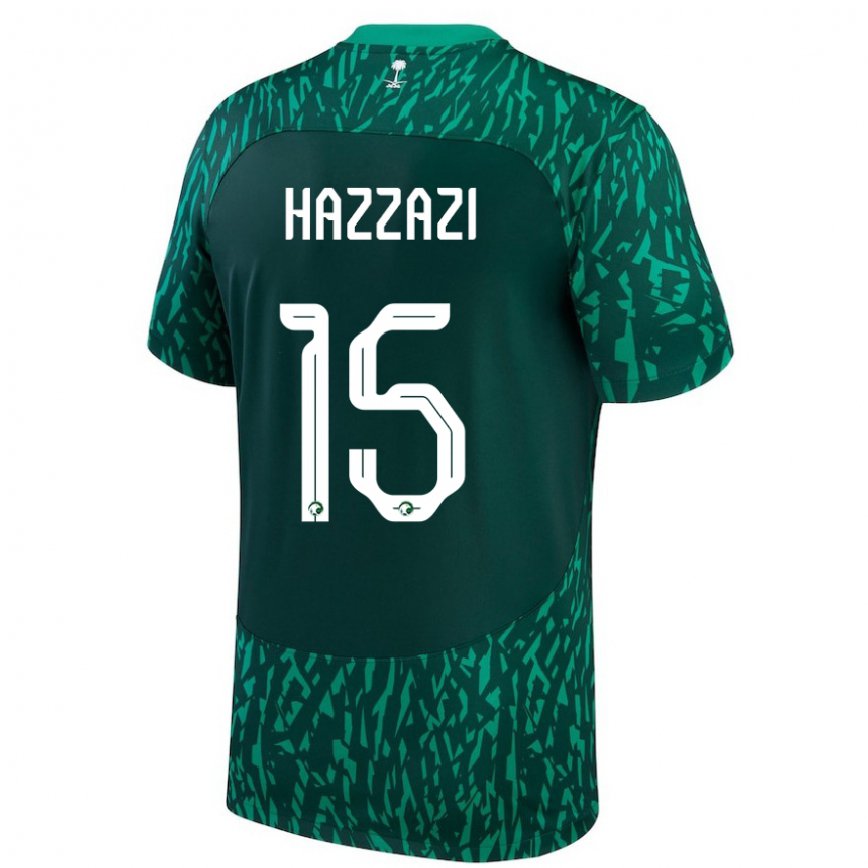 Niño Camiseta Arabia Saudita Mohammed Hazzazi #15 Verde Oscuro 2ª Equipación 22-24 México