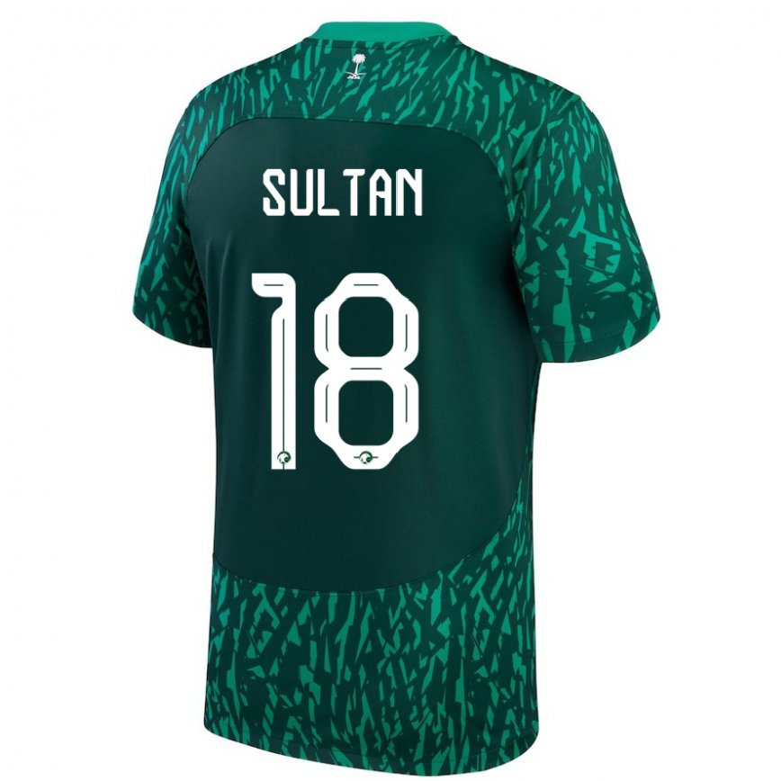 Niño Camiseta Arabia Saudita Qasim Sultan #18 Verde Oscuro 2ª Equipación 22-24 México