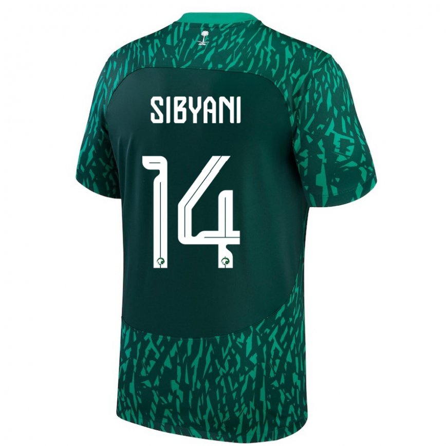 Niño Camiseta Arabia Saudita Meshal Sibyani #14 Verde Oscuro 2ª Equipación 22-24 México