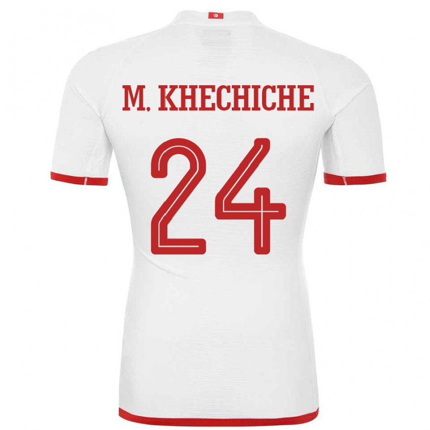 Niño Camiseta Túnez Mohamed Amine Khechiche #24 Blanco 2ª Equipación 22-24 México