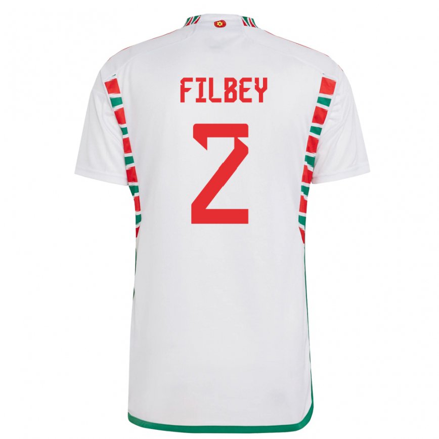 Niño Camiseta Gales Anna Filbey #2 Blanco 2ª Equipación 22-24 México