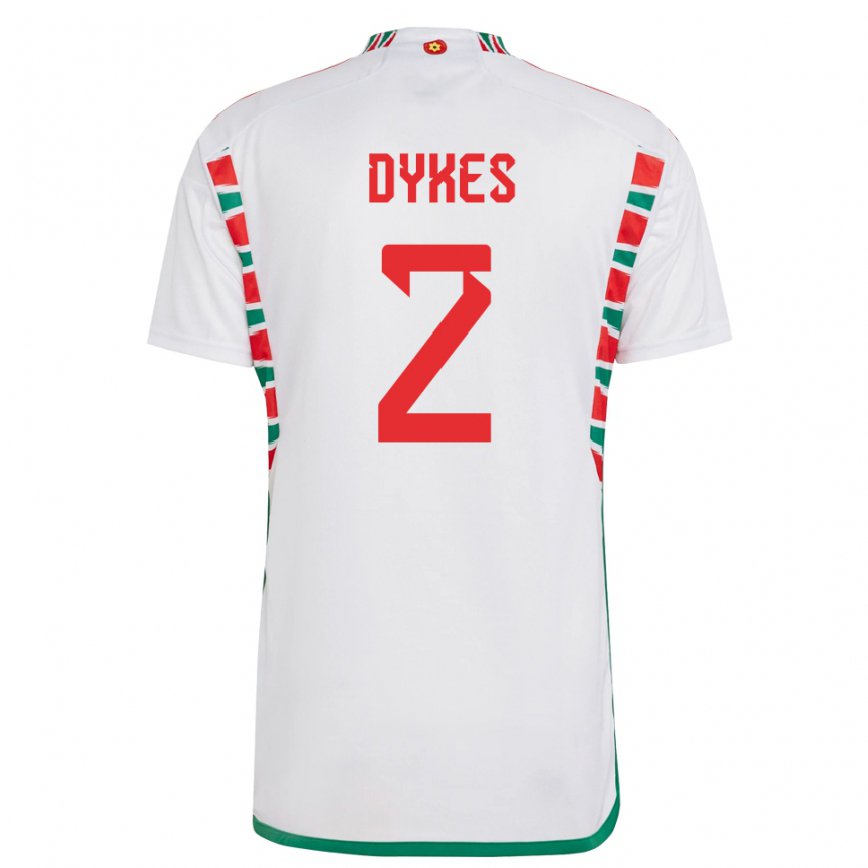 Niño Camiseta Gales Loren Dykes #2 Blanco 2ª Equipación 22-24 México