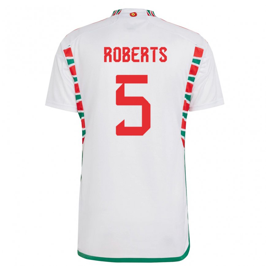 Niño Camiseta Gales Rhiannon Roberts #5 Blanco 2ª Equipación 22-24 México