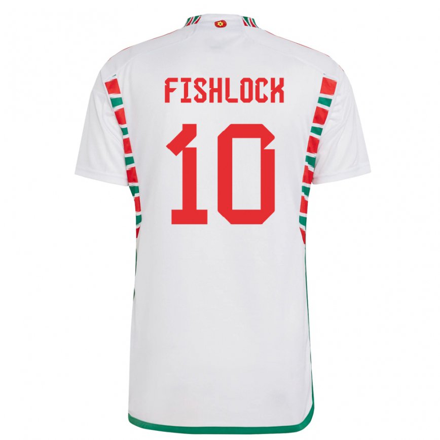 Niño Camiseta Gales Jessica Fishlock #10 Blanco 2ª Equipación 22-24 México