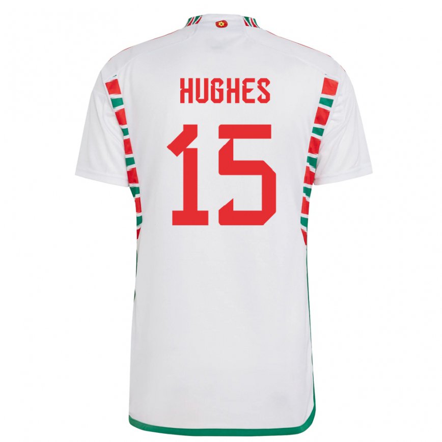 Niño Camiseta Gales Elise Hughes #15 Blanco 2ª Equipación 22-24 México