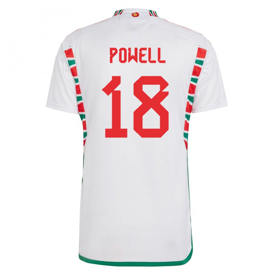 Niño Camiseta Gales Ella Powell #18 Blanco 2ª Equipación 22-24 México