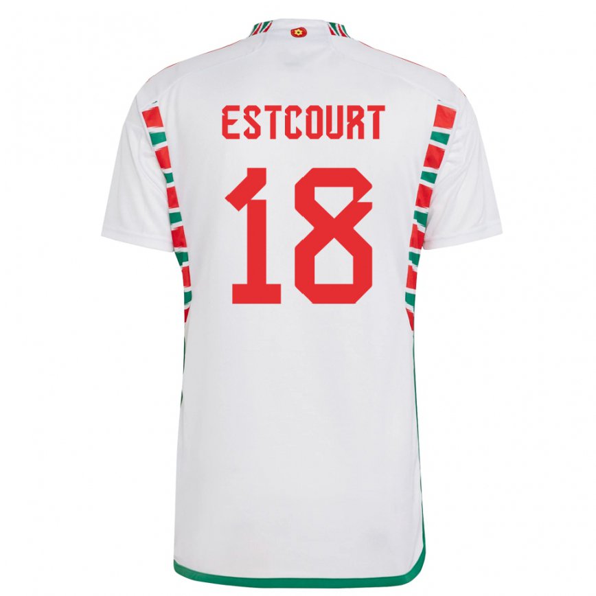 Niño Camiseta Gales Charlie Estcourt #18 Blanco 2ª Equipación 22-24 México