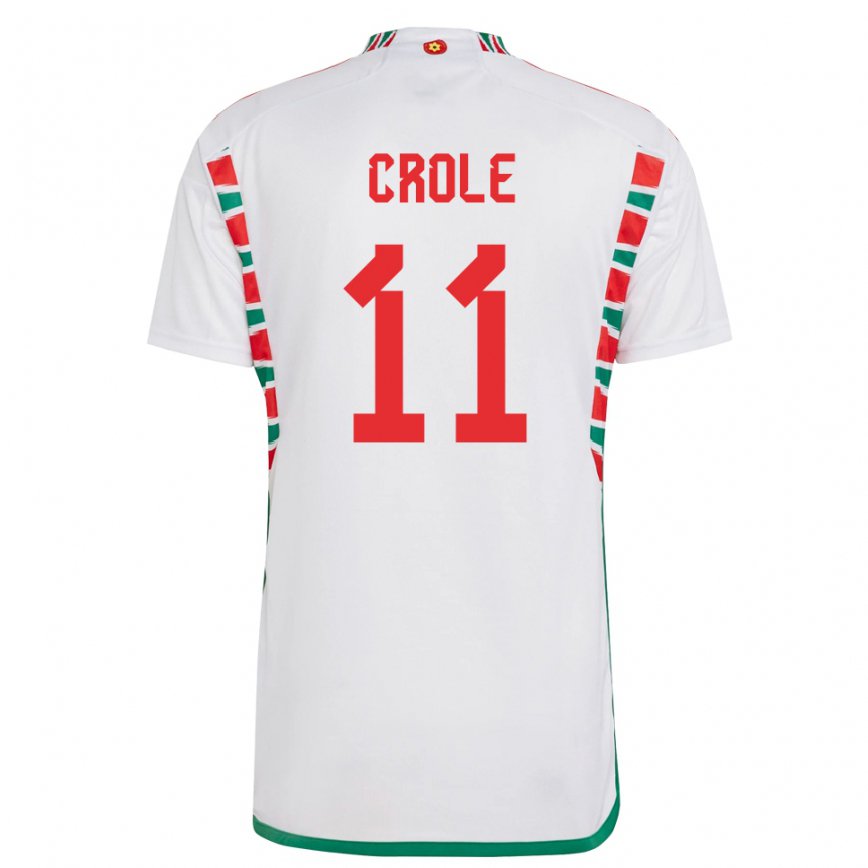 Niño Camiseta Gales James Crole #11 Blanco 2ª Equipación 22-24 México