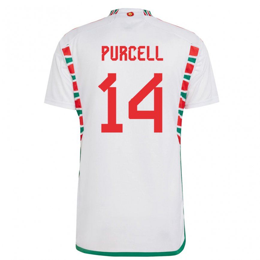 Niño Camiseta Gales Benjamin Purcell #14 Blanco 2ª Equipación 22-24 México