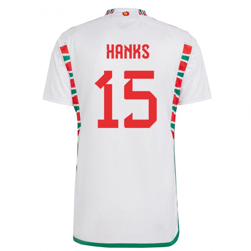 Niño Camiseta Gales Justin Hanks #15 Blanco 2ª Equipación 22-24 México