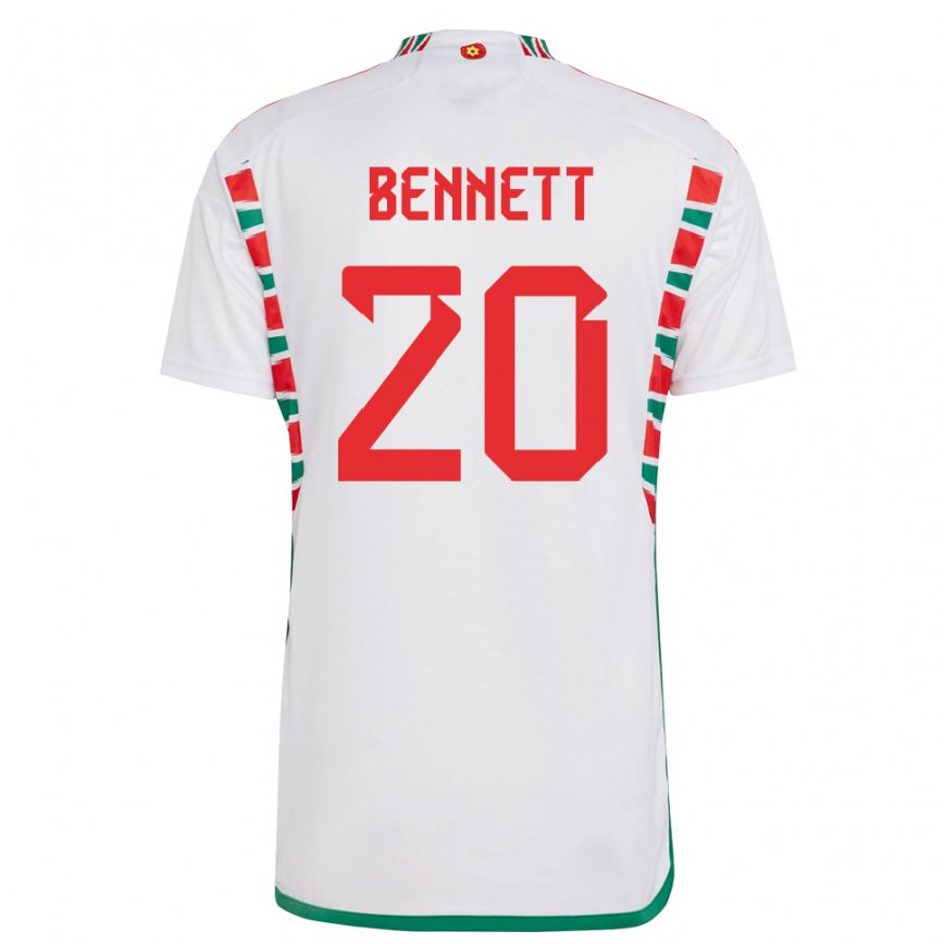 Niño Camiseta Gales Aaron Bennett #20 Blanco 2ª Equipación 22-24 México