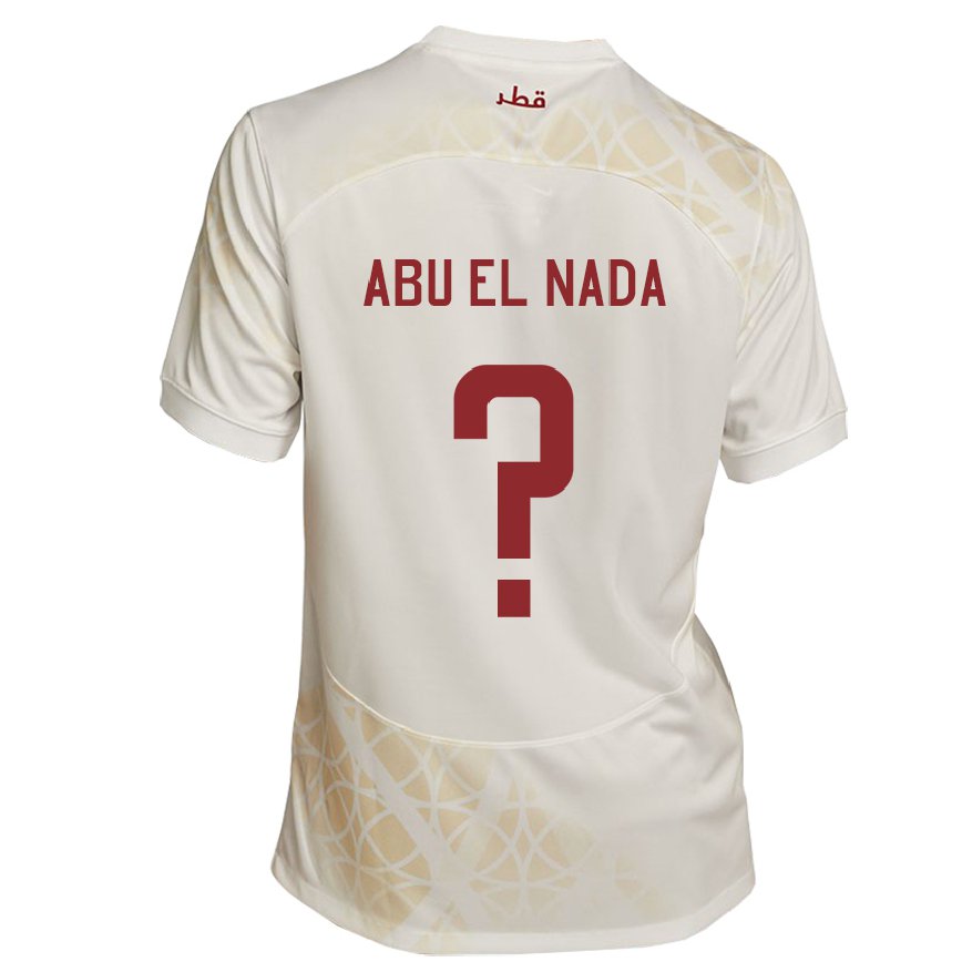 Niño Camiseta Catar Mahmoud Abu El Nada #0 Beis Dorado 2ª Equipación 22-24 México