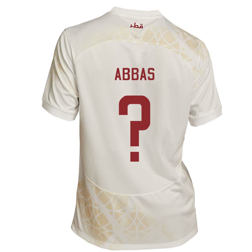 Niño Camiseta Catar Nasser Abbas #0 Beis Dorado 2ª Equipación 22-24 México