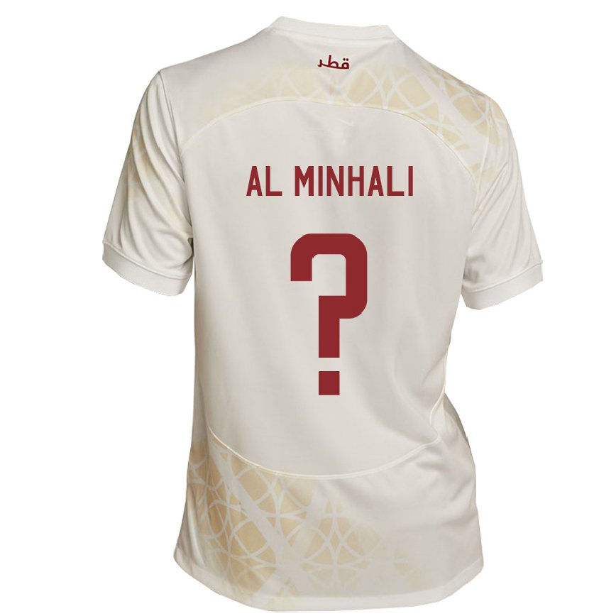 Niño Camiseta Catar Ahmad Al Minhali #0 Beis Dorado 2ª Equipación 22-24 México