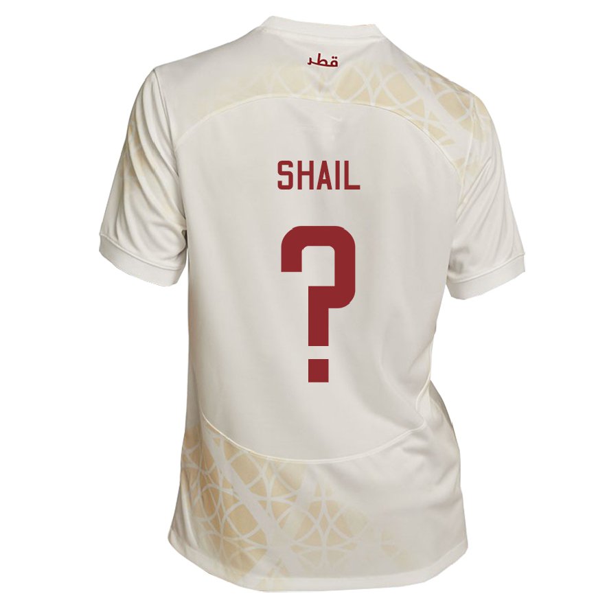 Niño Camiseta Catar Ahmad Shail #0 Beis Dorado 2ª Equipación 22-24 México