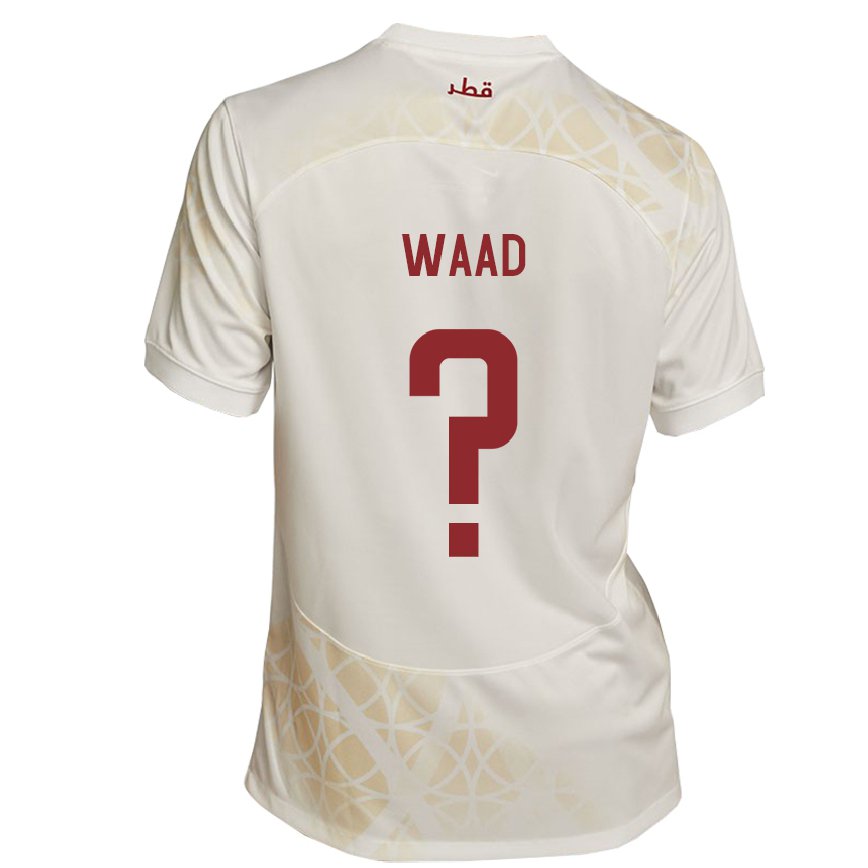 Niño Camiseta Catar Mohammad Waad #0 Beis Dorado 2ª Equipación 22-24 México