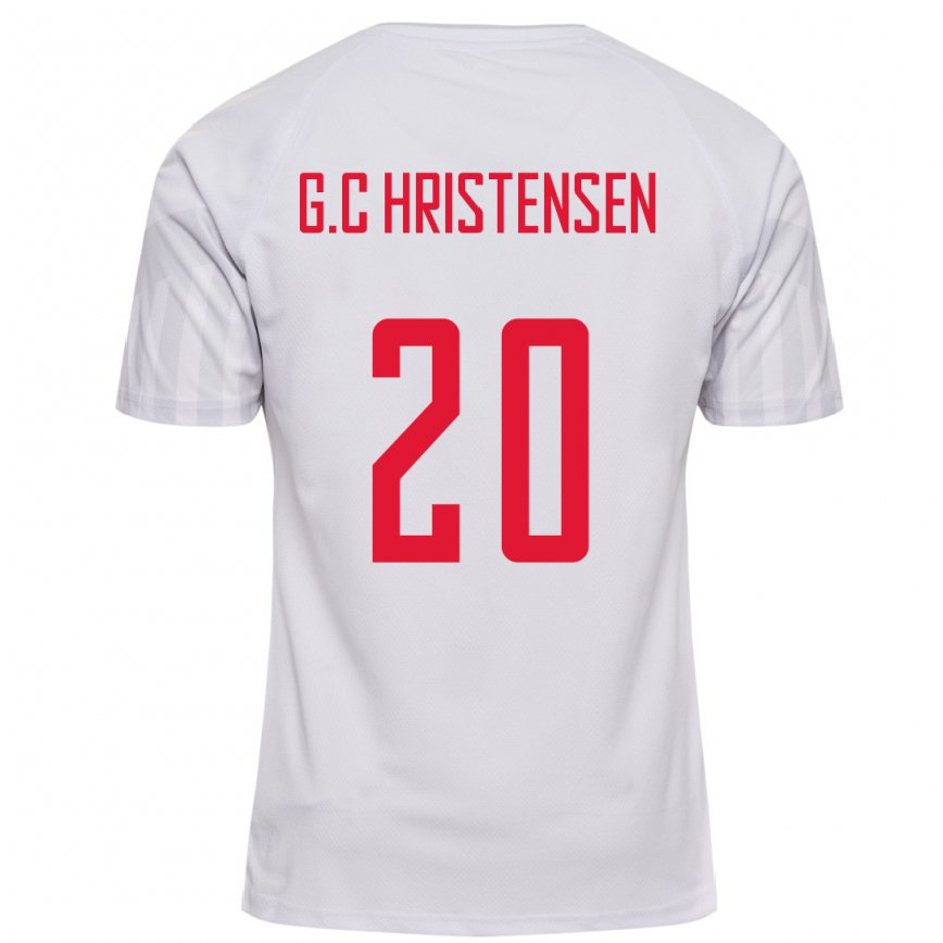 Niño Camiseta Dinamarca Gustav Christensen #20 Blanco 2ª Equipación 22-24 México