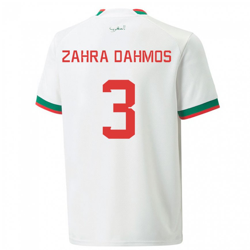 Niño Camiseta Marruecos Fatima Zahra Dahmos #3 Blanco 2ª Equipación 22-24 México