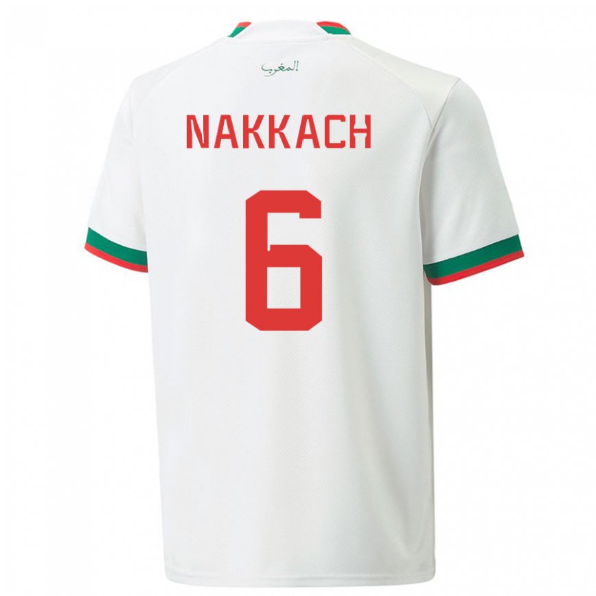 Niño Camiseta Marruecos Elodie Nakkach #6 Blanco 2ª Equipación 22-24 México