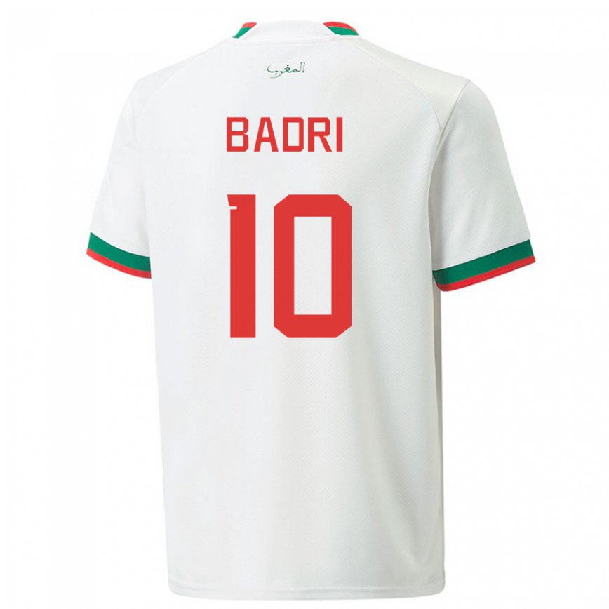 Niño Camiseta Marruecos Najat Badri #10 Blanco 2ª Equipación 22-24 México