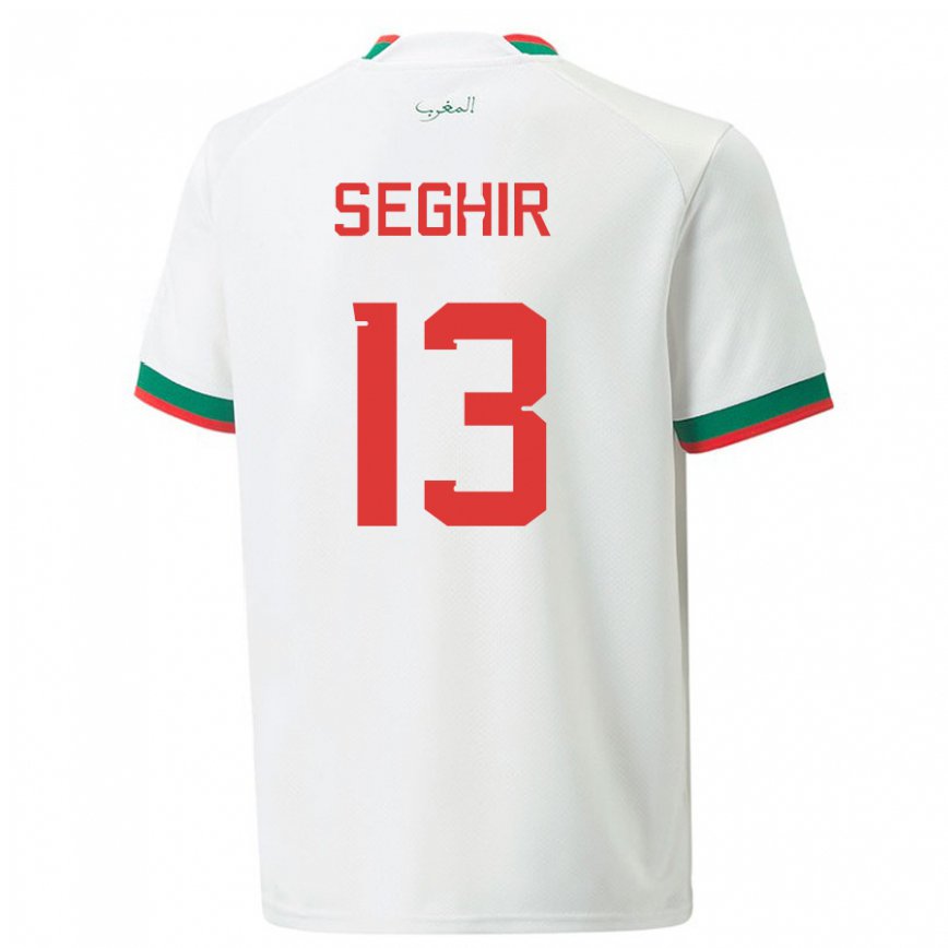 Niño Camiseta Marruecos Sabah Seghir #13 Blanco 2ª Equipación 22-24 México