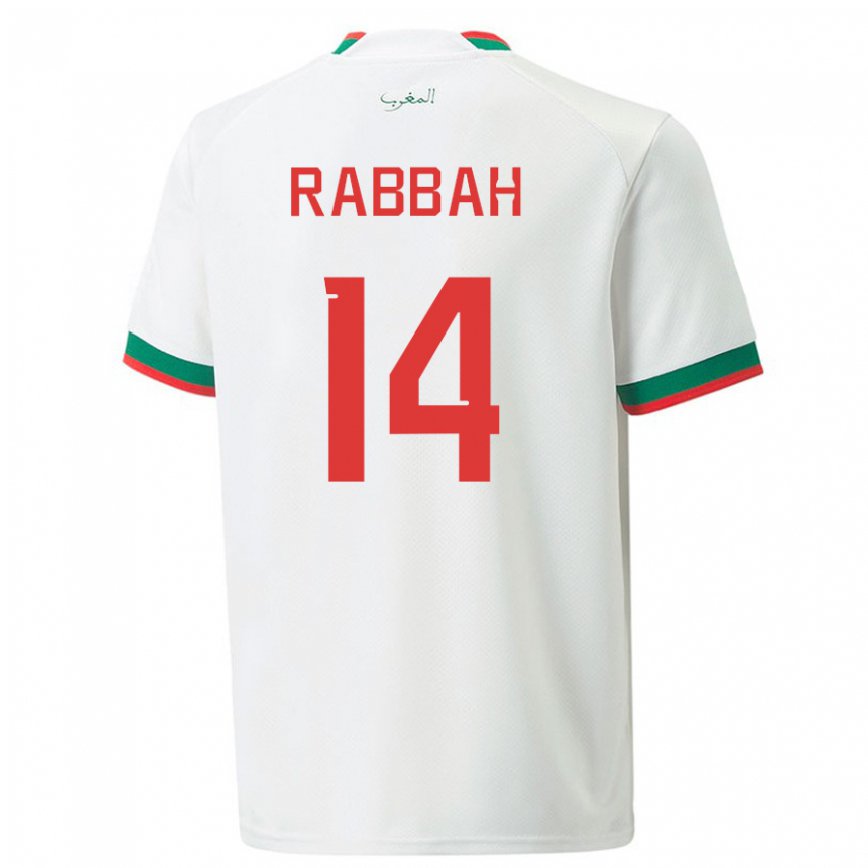 Niño Camiseta Marruecos Aziza Rabbah #14 Blanco 2ª Equipación 22-24 México