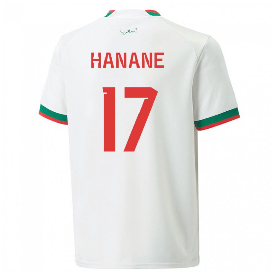 Niño Camiseta Marruecos Hanane Ait El Haj #17 Blanco 2ª Equipación 22-24 México