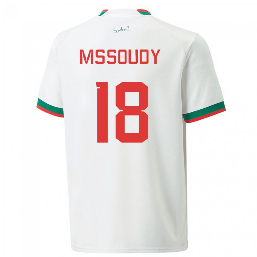 Niño Camiseta Marruecos Sanaa Mssoudy #18 Blanco 2ª Equipación 22-24 México