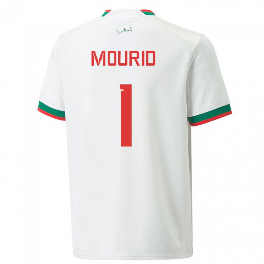 Niño Camiseta Marruecos Taha Mourid #1 Blanco 2ª Equipación 22-24 México