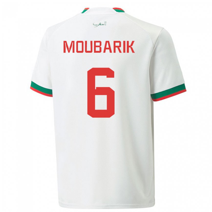 Niño Camiseta Marruecos El Mehdi Moubarik #6 Blanco 2ª Equipación 22-24 México