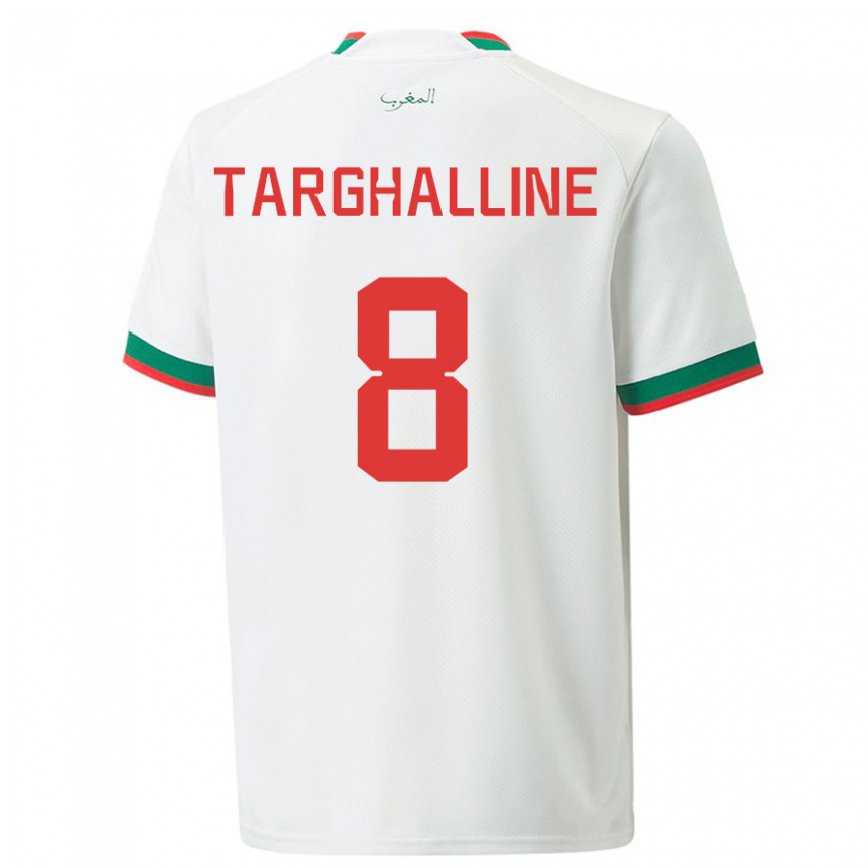 Niño Camiseta Marruecos Oussama Targhalline #8 Blanco 2ª Equipación 22-24 México