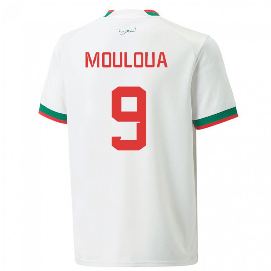 Niño Camiseta Marruecos Ayoub Mouloua #9 Blanco 2ª Equipación 22-24 México