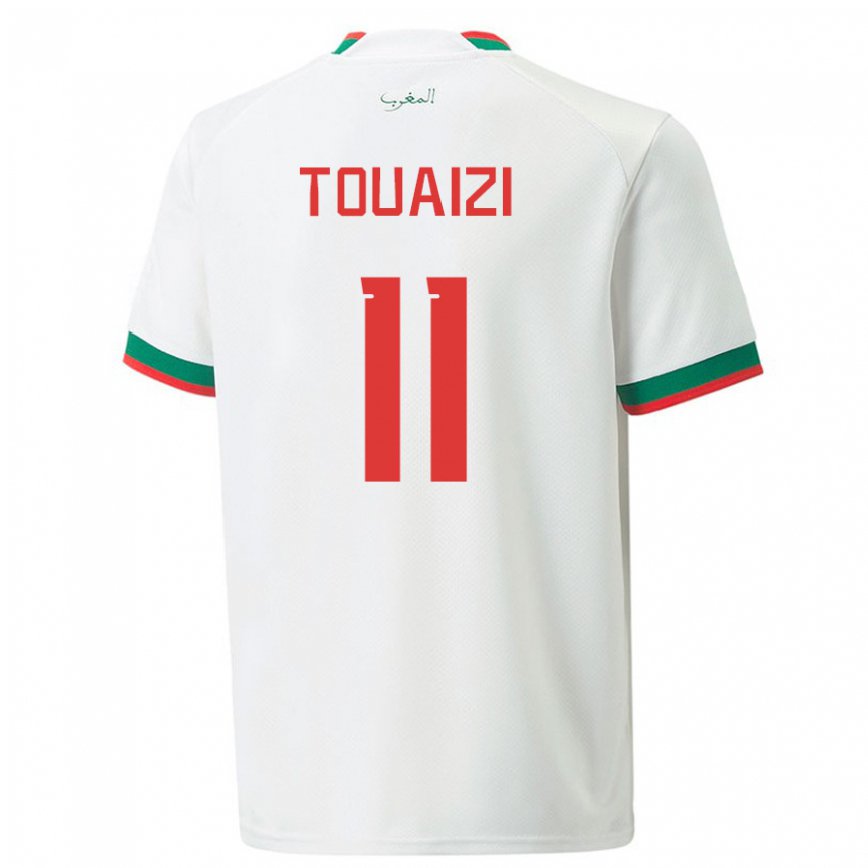 Niño Camiseta Marruecos Nabil Touaizi #11 Blanco 2ª Equipación 22-24 México