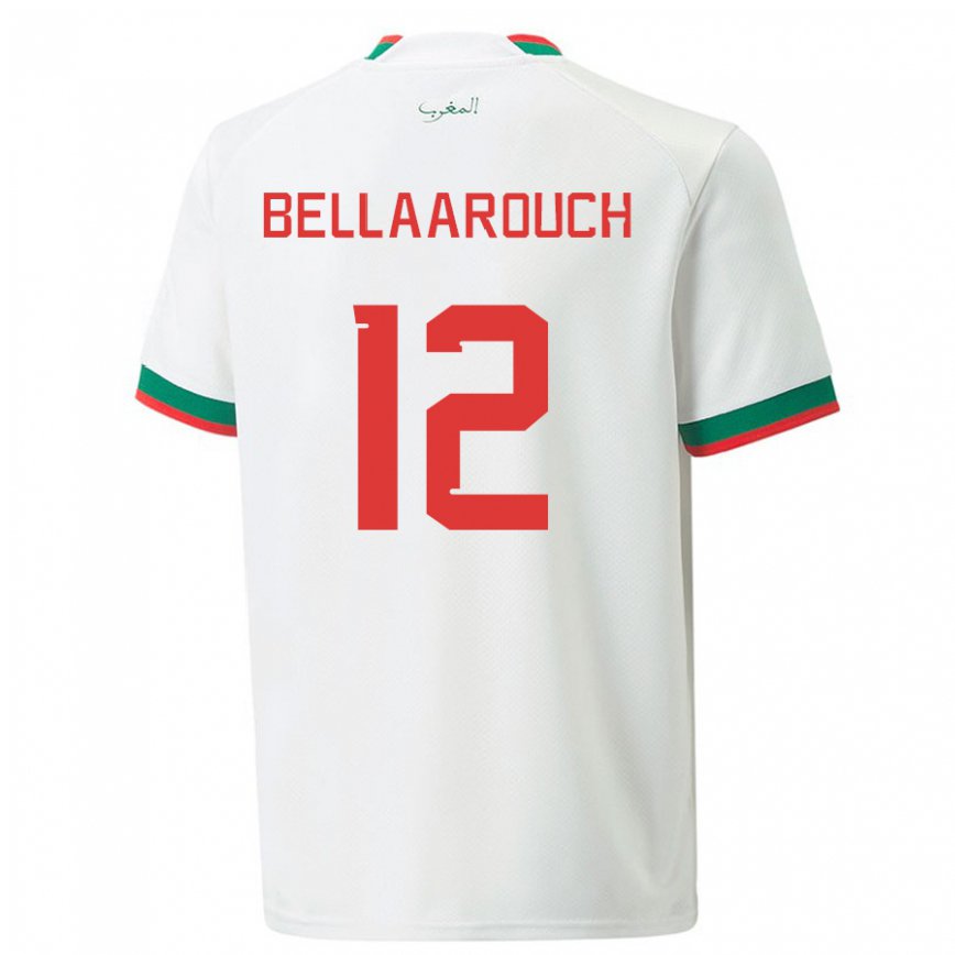 Niño Camiseta Marruecos Alaa Bellaarouch #12 Blanco 2ª Equipación 22-24 México