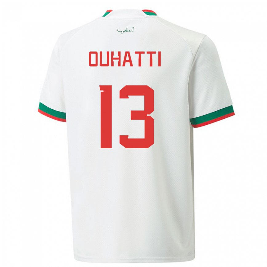 Niño Camiseta Marruecos Aymane Ouhatti #13 Blanco 2ª Equipación 22-24 México