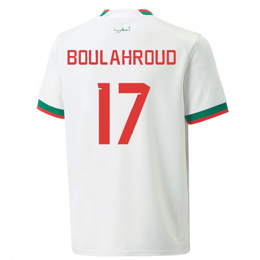 Niño Camiseta Marruecos Charaf Eddine Boulahroud #17 Blanco 2ª Equipación 22-24 México