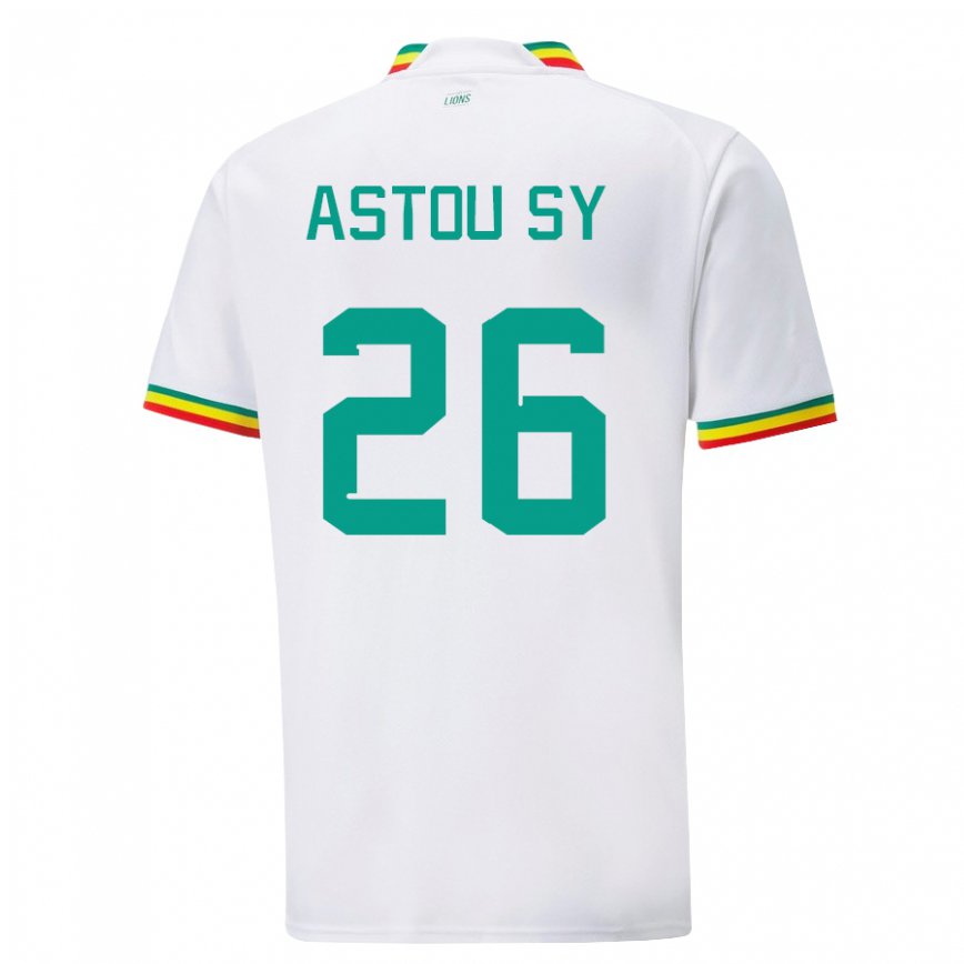 Hombre Camiseta Senegal Astou Sy #26 Blanco 1ª Equipación 22-24 México