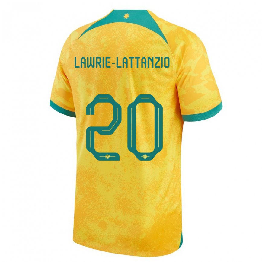 Hombre Camiseta Australia Luis Lawrie Lattanzio #20 Dorado 1ª Equipación 22-24 México