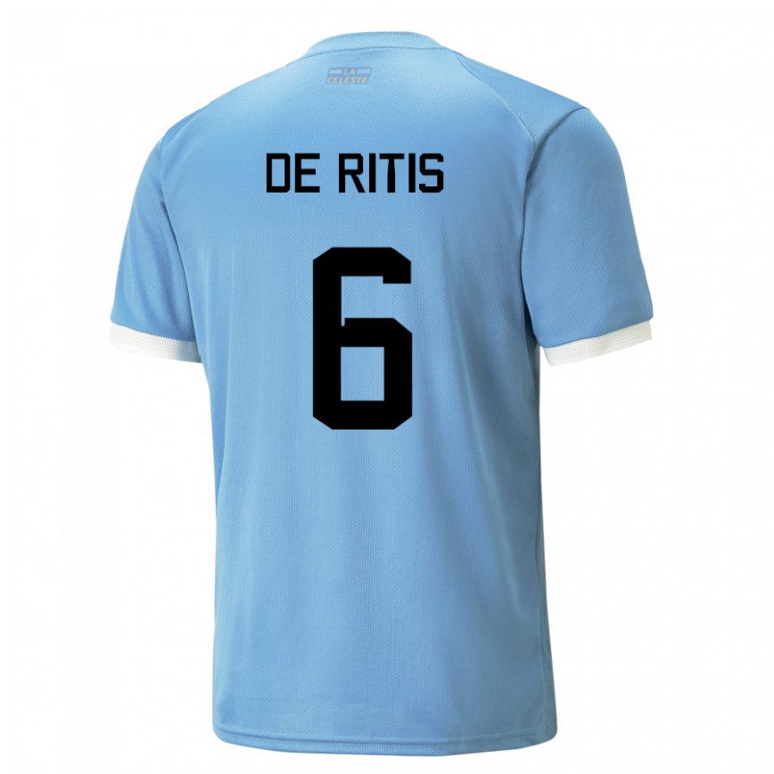 Hombre Camiseta Uruguay Mathias De Ritis #6 Azul 1ª Equipación 22-24 México