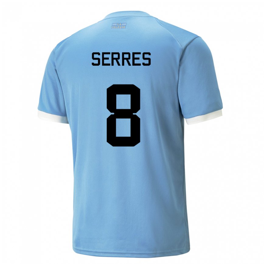 Hombre Camiseta Uruguay Felipe Serres #8 Azul 1ª Equipación 22-24 México