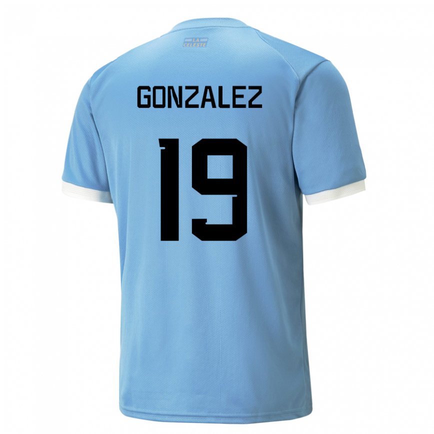 Hombre Camiseta Uruguay Luciano Gonzalez #19 Azul 1ª Equipación 22-24 México