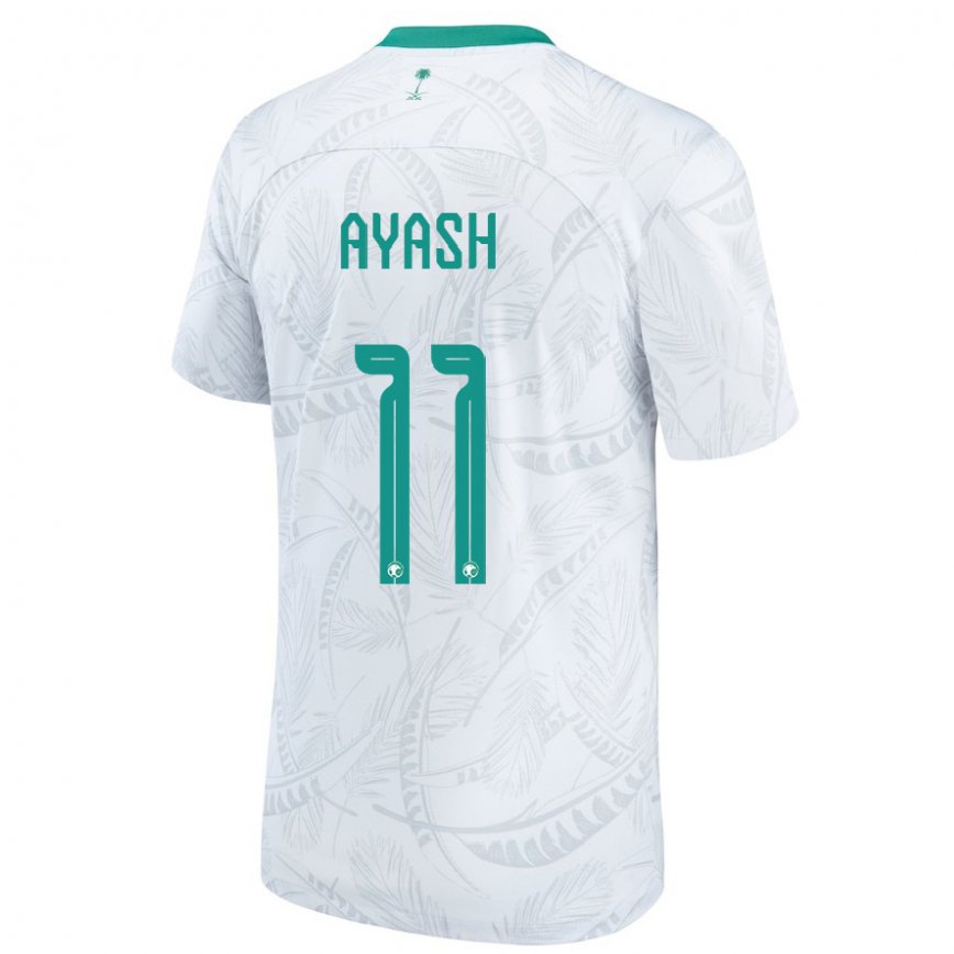 Hombre Camiseta Arabia Saudita Ziyad Ayash #11 Blanco 1ª Equipación 22-24 México